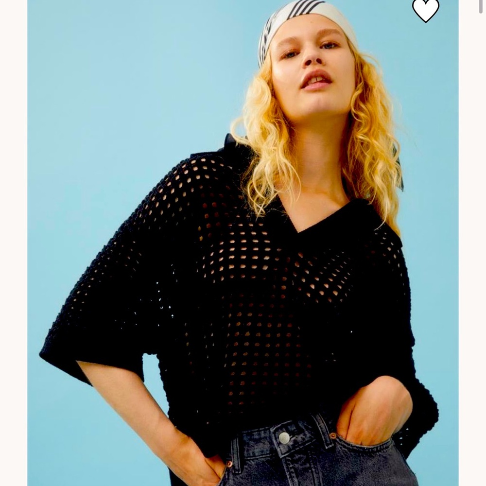 Pointelle-knit polo shirt - H&M